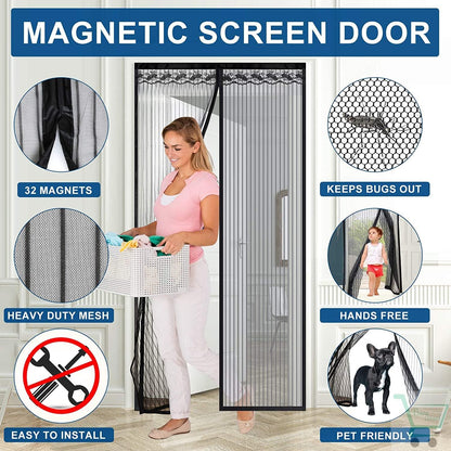 Mesh Magnetic Mosquito Screen Door Net Curtain